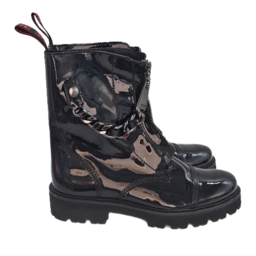 Zadig&Voltaire Women Joe Cecilia Patent Leather Black Ankle Boot EU39 NWD